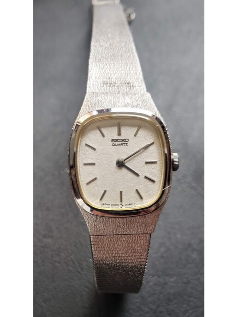 Seiko Watch Women 18mm Silver Dial & Tone Rectangle 2c20-5029